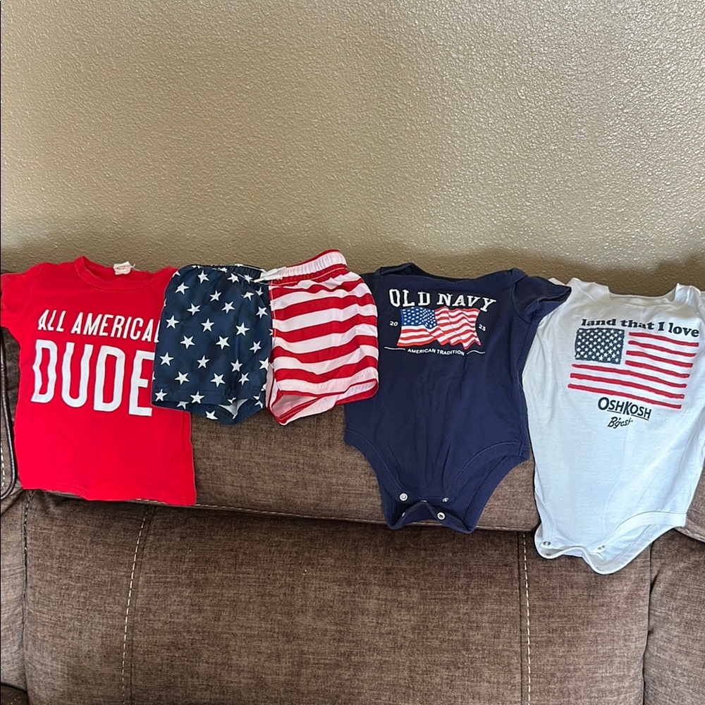 Patriotic Baby Onesies and Shorts Set